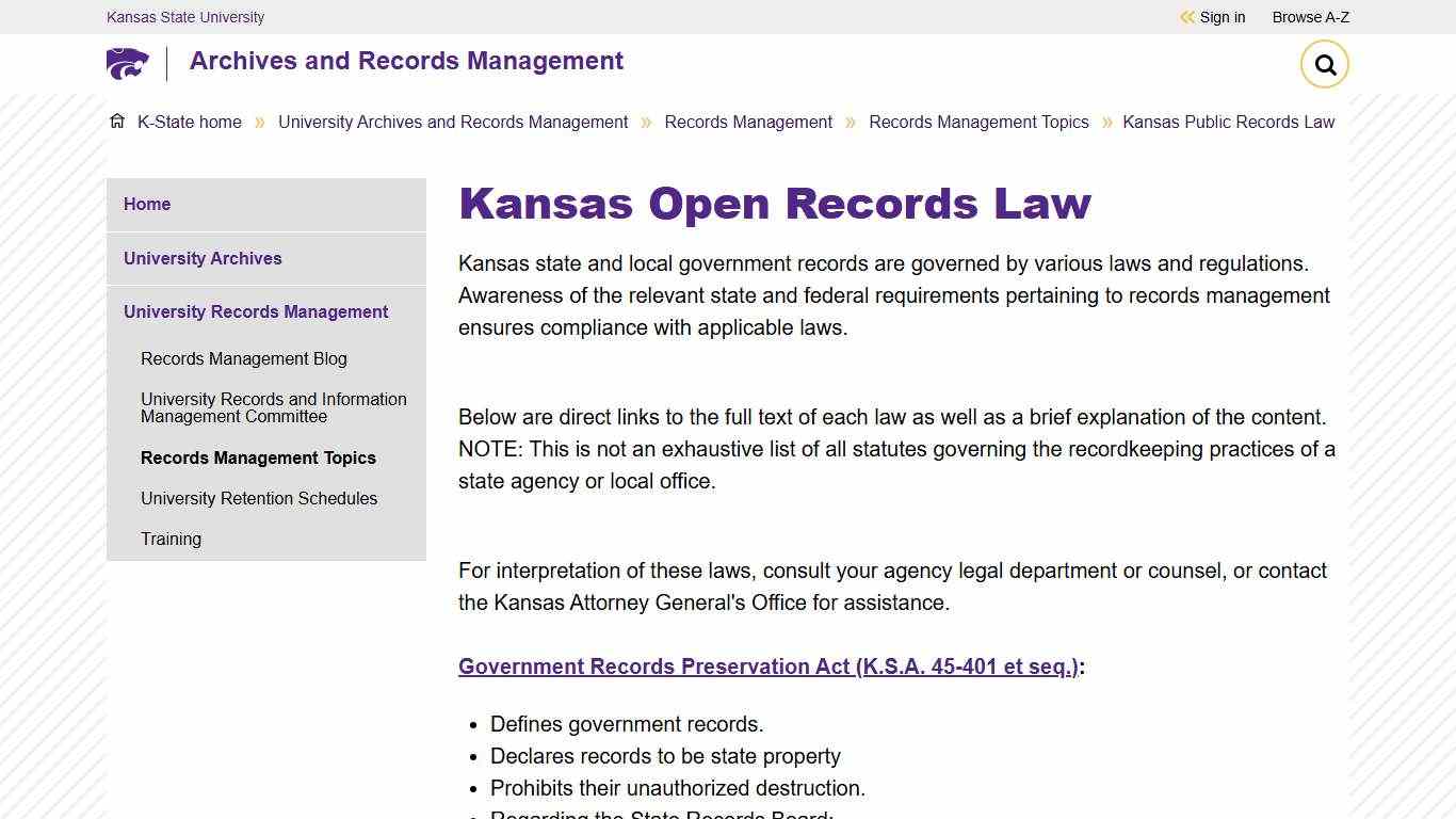 Kansas Public Records